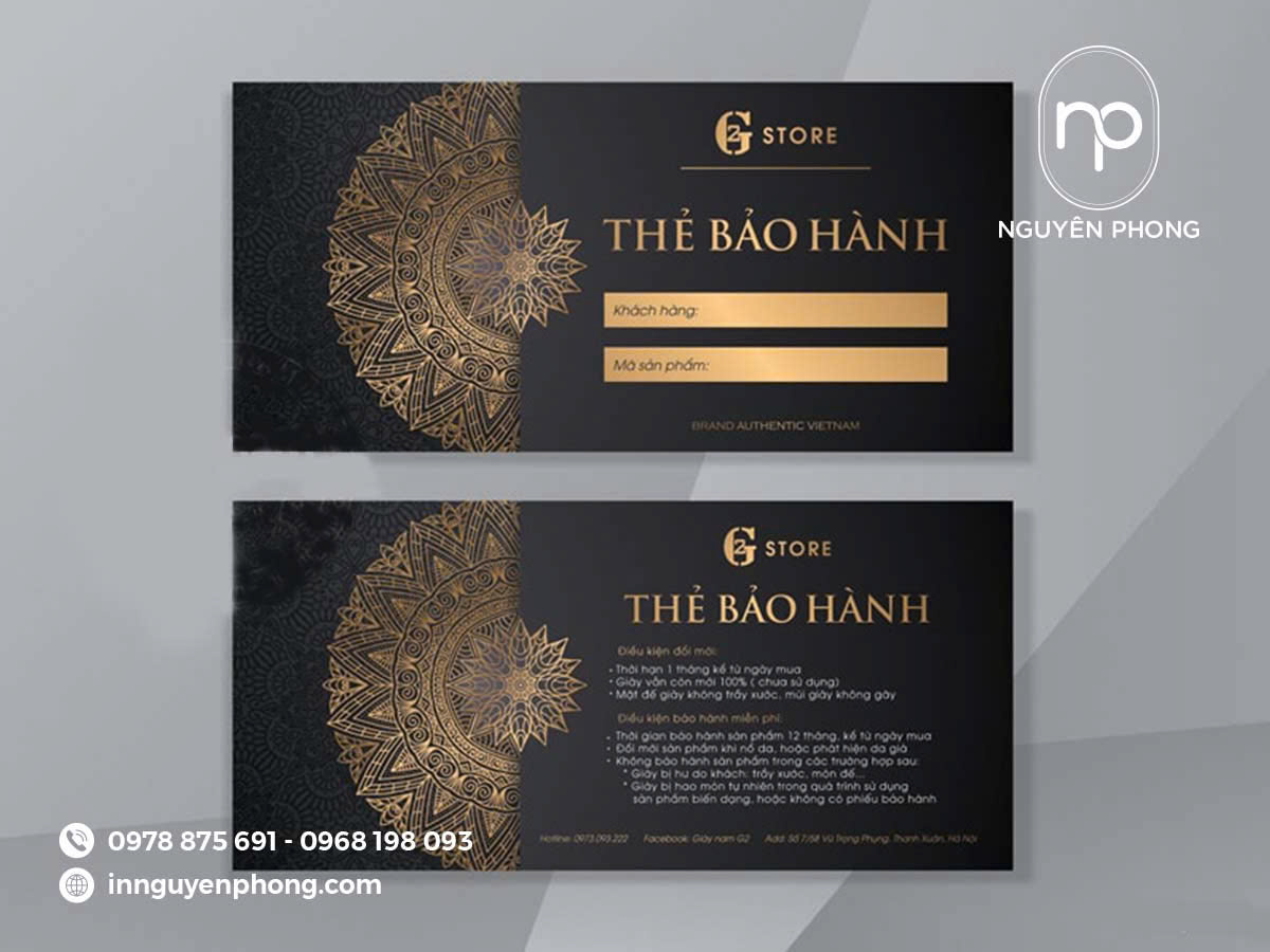 In phiếu bảo hành ấn tượng - chọn in Nguyên Phong